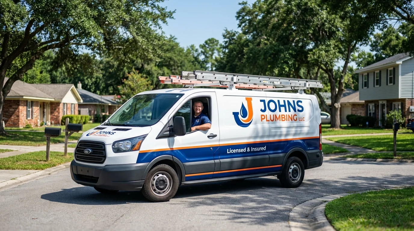 Johns Plumbing LLC service van in London, OH